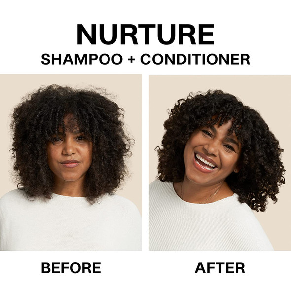 JVN Nurture Hydrating Shampoo & Conditioner, Nurture Shampoo & Conditioner for All Hair Types, Detangles & Softens Hair, Made with Clean Hemisqualane (10 Fl Oz)