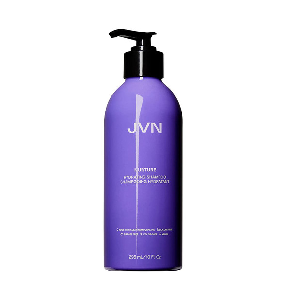 JVN Nurture Hydrating Shampoo, Moisturizing Shampoo for All Hair Types, Detangles & Softens Hair, Made with Clean Hemisqualane (10 Fl Oz)