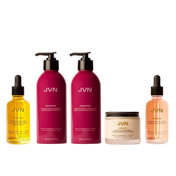 JVN | Hair Repair Routine | Help repair damage to heat, chemical, & color treated hair | Full Size Bundle