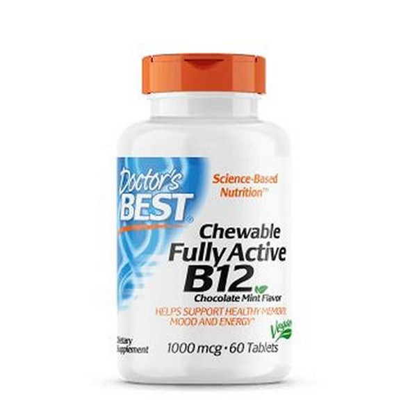 Chewable Fully Active Vitamin B12 Chocolate Mint Flavor, 60 Tabs By Doctors Best