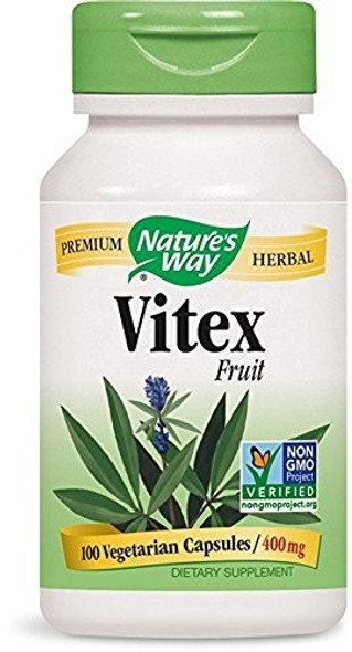 Nature's Way Vitex Fruit Capsules, 400 mg 100 ea (1 Pack)