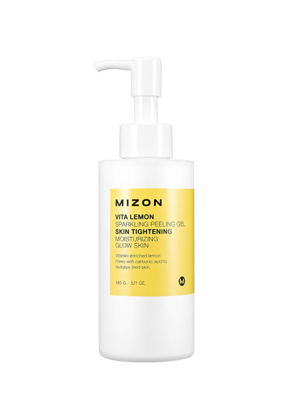 Mizon Vita Lemon Peeling Gel, Lemon Peel Oil and Sparkling Water, Skin Tightening Moisturizing, Sparkling Water Peeling Gel to Restore Skin Vitality, Removes Dead Skin Cells, 150g