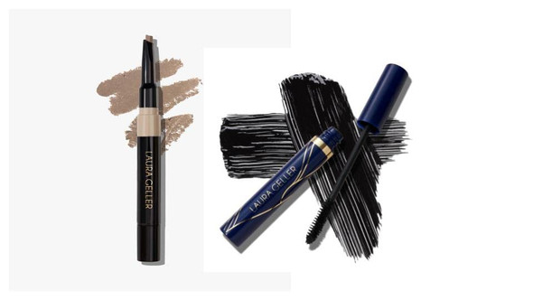 LAURA GELLER NEW YORK Sculpt-n-Stay Waterproof Brow Pencil & Gel Blonde + Always There Waterproof Lengthening Mascara Black (2 PC)