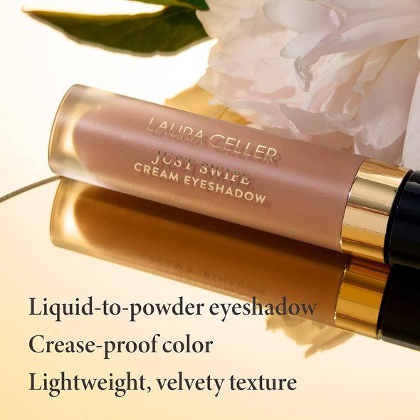 LAURA GELLER Just Swipe Liquid Eyeshadow - Shell - Cream-to-Powder - Lightweight Crease-Proof Velvety Color - Long-Lasting Finish