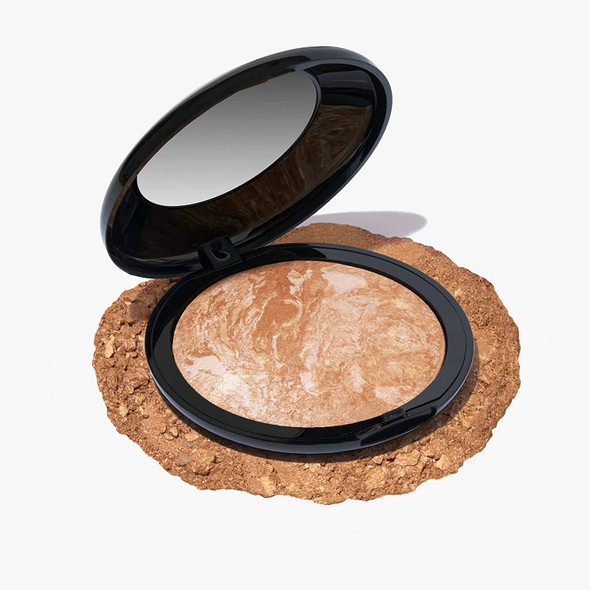 LAURA GELLER NEW YORK Baked Face & Body Frosting 3 Oz Tahitian Ginger Bronzer Powder + Full Face Powder Makeup Brush - Even Application and Blending