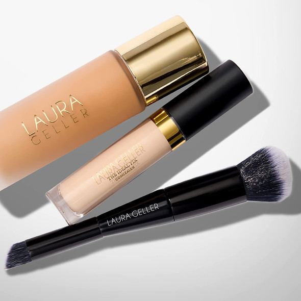 LAURA GELLER NEW YORK Dual-Ended Concealer and Foundation Makeup Brush for Blending Liquid and Cream Makeup