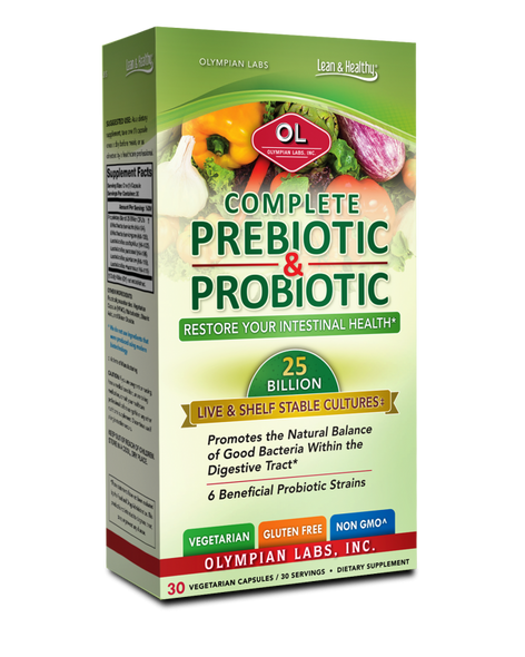 Olympian Labs Pre/Probiotic Complete – 25 Billion – 30 Vegetarian Capsules