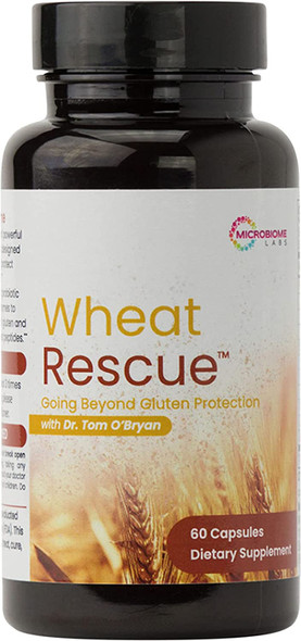 Microbiome Labs WheatRescue - Supports Optimal Wheat & Gluten Digestion - Digestive Enzymes & Probiotic Supplement to Help Protect Against Hidden Sources of Gluten - Digestive Aid (60 Capsules)