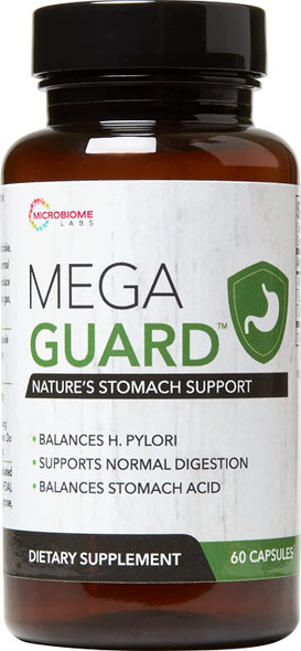 Microbiome Labs MegaGuard - Artichoke Leaf Extract, Ginger & Licorice Combined to Help Balance Stomach Acid, Promote Normal Digestion & Reduce Occasional Gas & Bloating (60 Capsules)