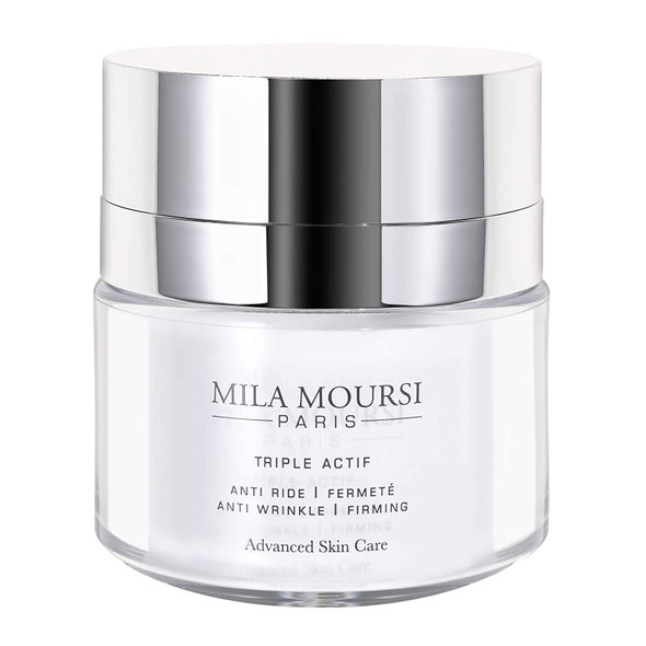 Mila Moursi | Triple Actif Anti Wrinkle & Firming Cream with Tetrapeptides & Hyaluronic Acid | Anti Aging Face Cream & Moisturizer for Women with Argireline & Matrixyl 3000 | Helps Diminish the Appearance of Fine Lines & Wrinkles