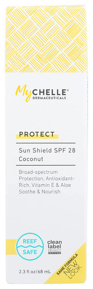 Mychelle Dermaceuticals Protect SPF28 Coconut Scent Sun Shield, Cruelty Free, 2.3 Fluid Ounce (Pack of 1)