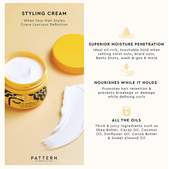 PATTERN Beauty Styling Cream for Curlies, Coilies and Tight Textures, 15 Fl Oz