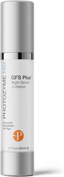 PHOTOZYME DNA Repair Enzymes GFS Plus Facial Night Serum | 0.5% Retinol Anti Aging Beauty Skincare Treatment for Fine Lines, Wrinkles, Acne Scars | UV Dark Spot Corrector, Non Irritating | 1.7 Fl Oz
