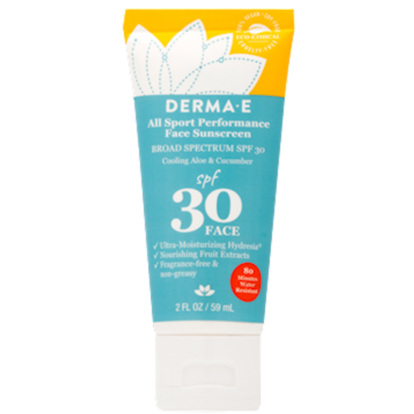 DermaE Natural Bodycare - All Sport Performance Face Sunscreen SPF 30 2 fl oz