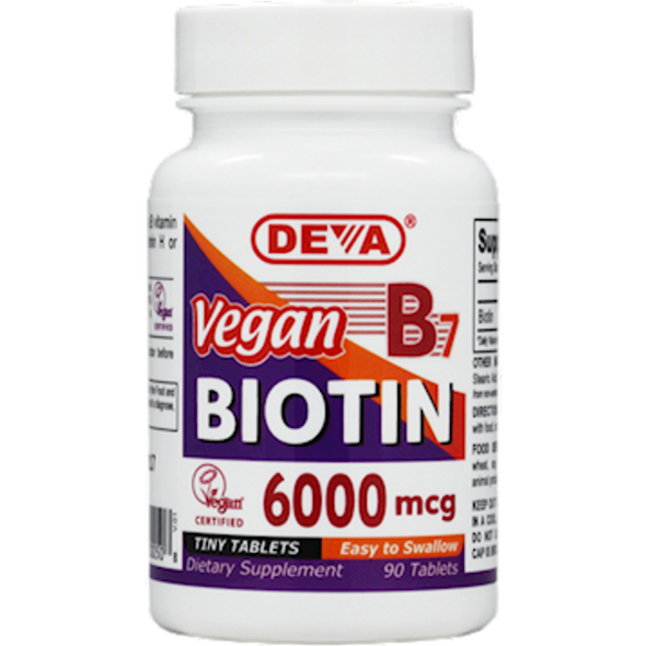 Deva Nutrition LLC - Vegan Biotin 6000 mcg 90 Tablets