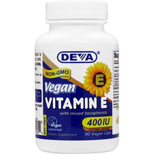 Deva Nutrition LLC - Vitamin E 400 IU-Mixed Tocoph. 90 Veggie Capsules