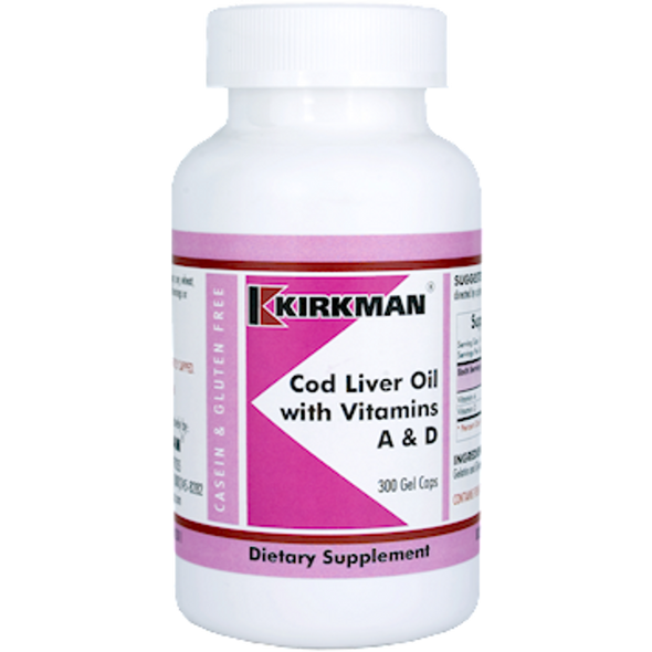 Kirkman Labs - Cod Liver Oil with Vitamins A&D 300 Gel Capsules