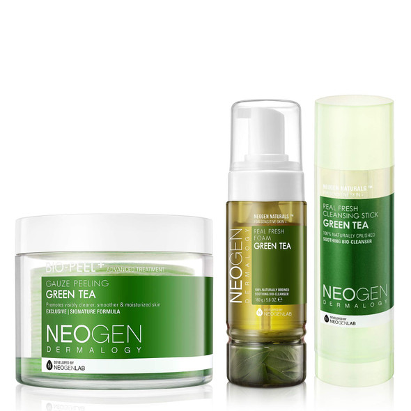 DERMALOGY by NEOGENLAB REFRESHING GREEN TEA SET (Real Fresh Cleansing Stick + Real Fresh Foam Cleanser)