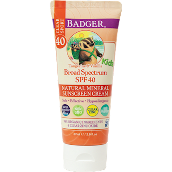 W.S. Badger Company - SPF 40 Kids Clear Zinc Sunscreen 2.9 oz