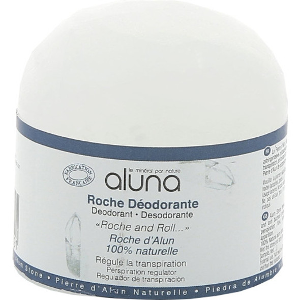 aluna Crystal Deodorant Pure alum stone available in a variety of formats