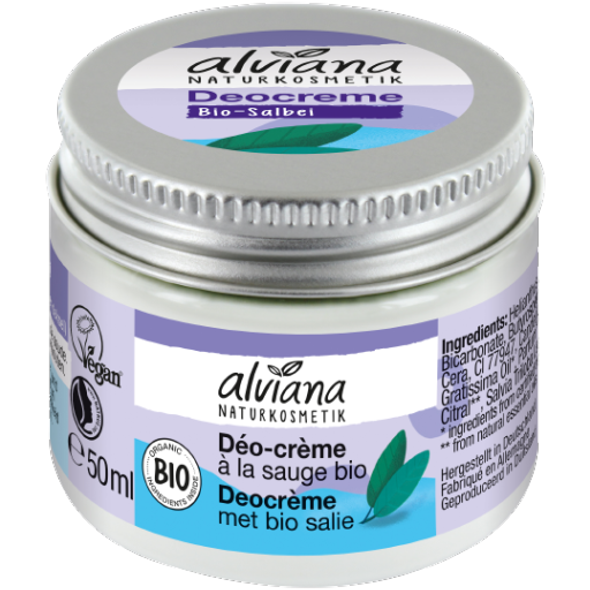 alviana Naturkosmetik Organic Sage Deodorant Cream Optimum protection & freshness with a citrus scent