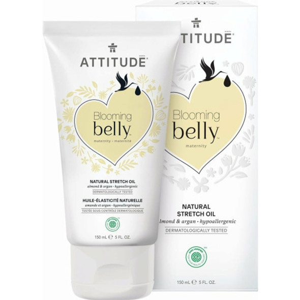 Attitude Blooming Belly Almond & Argan Stretch Oil For pleasant suppleness as the skin stretches