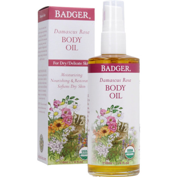 Badger Balm Damascus Rose Antioxidant Body Oil Beautfully fragrant, nourishing & moisturising Body Care.