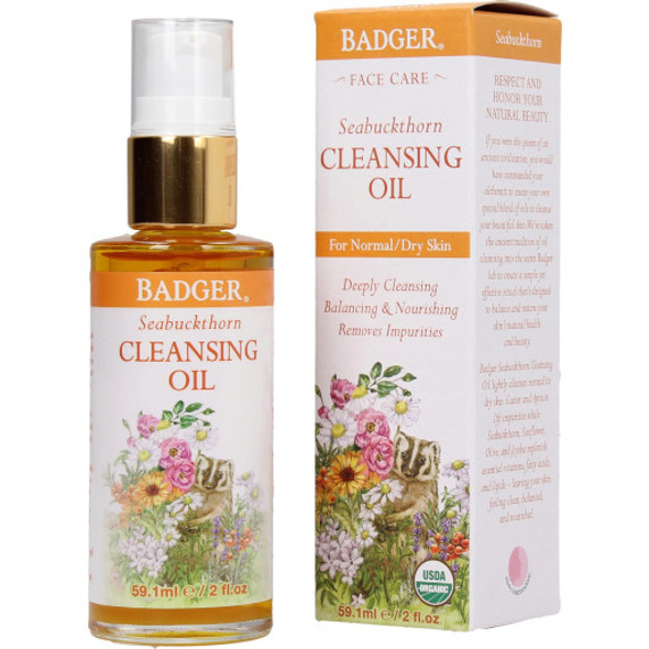 Badger Balm Seabuckthorn Face Cleansing Oil Optimal delicate cleansing for normal to dry skin