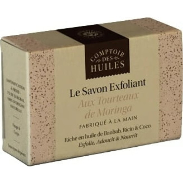 Comptoir des Huiles Moringa Oil Cake Scrub Soap Lipid-regulating body cleanser with an exfoliating effect