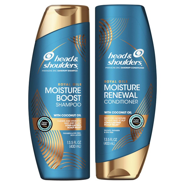 Head & Shoulders Royal Oils Moisture Shampoo and Conditioner Bundle, 27 fl oz, Kit ( Pacakge may Vary)