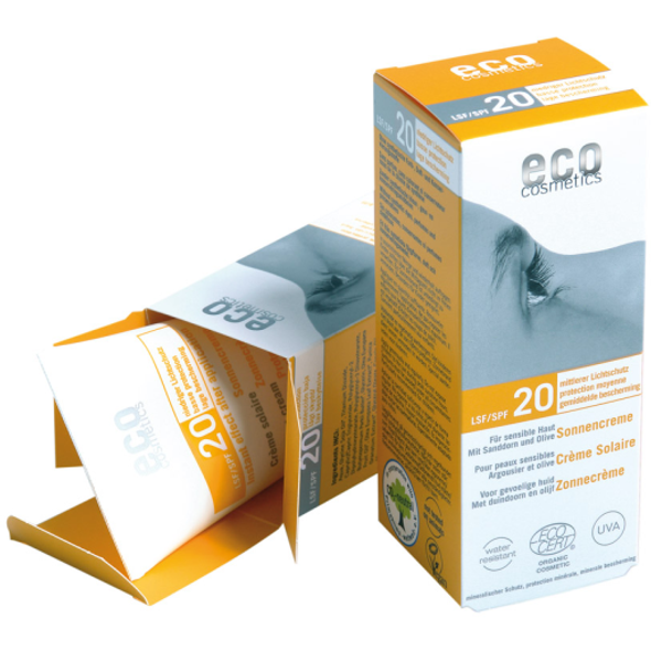 eco cosmetics Sunscreen SPF 20 Sun protection for sensitive skin.