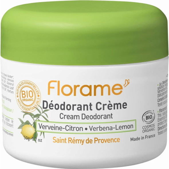 Florame Lemon - Verbena Cream Deodorant Long-lasting & natural odour control with nourishing properties
