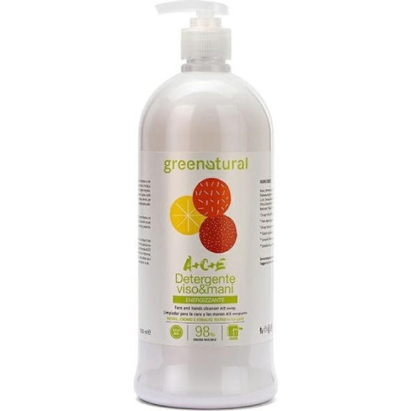 greenatural ACE Multivitamin Face & Hand Soap Refreshing cleansing gel with citrus aroma