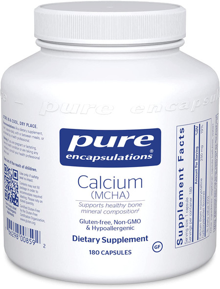 Pure Encapsulations Calcium MCHA | Hypoallergenic Supplement to Support Bones* | 180 Capsules