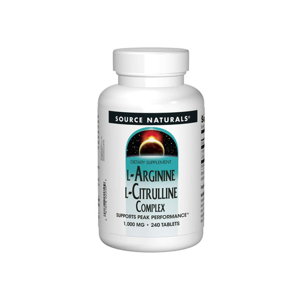 Source Naturals L-Arginine L-Citrulline Complex 1000mg Essential Amino Acid Supplement - 240 Tablets