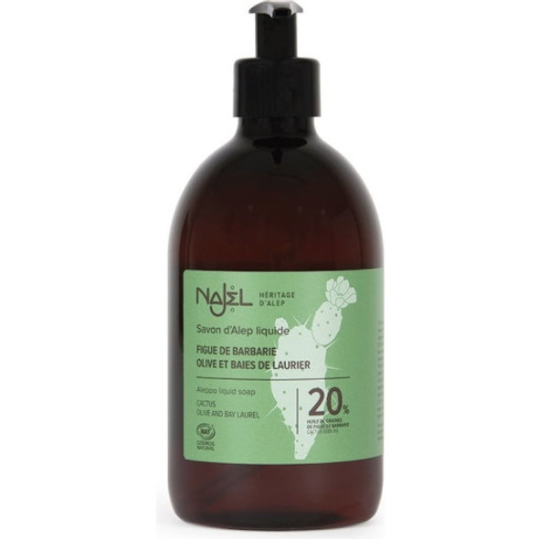 Najel Aleppo Liquid Soap with 20% Cactus Conditioning cleanser