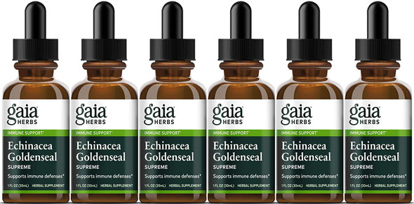 Gaia Herbs Echinacea Goldenseal Supreme 1-Ounce Bottle (Pack of 6)