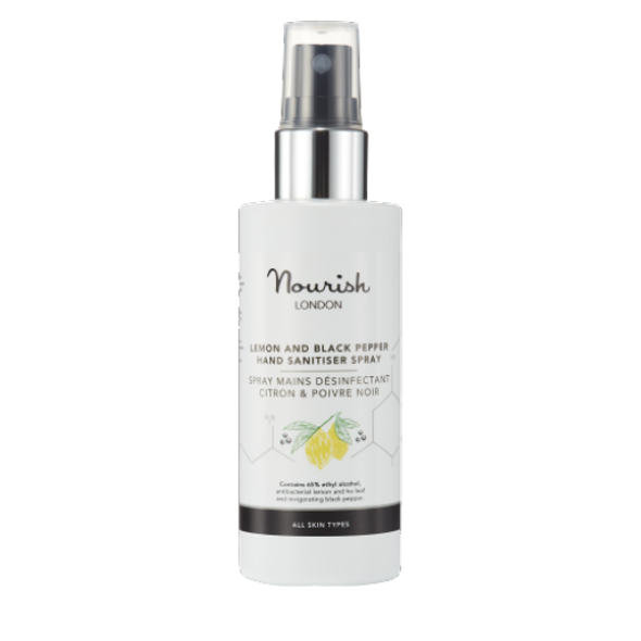 Nourish London Lemon & Black Pepper Hand Sanitiser Spray With natural essential oils