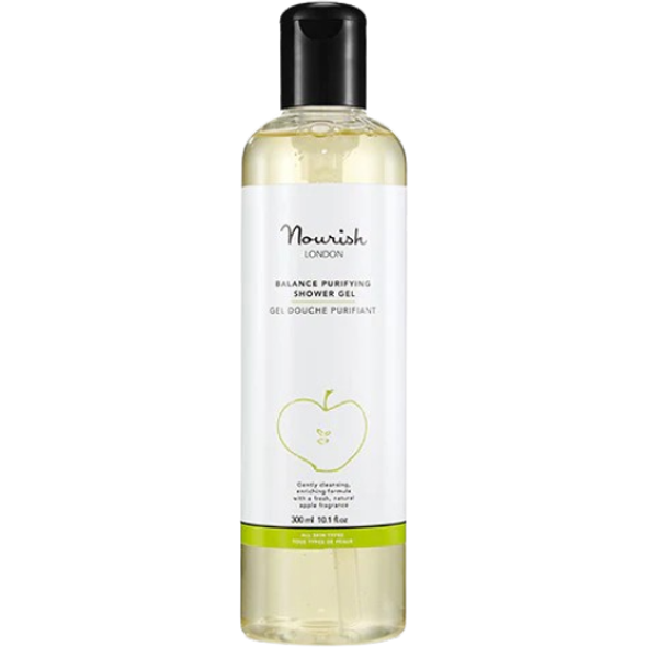 Nourish London Balance Purifying Shower Gel Refreshes with fruity apple aromas
