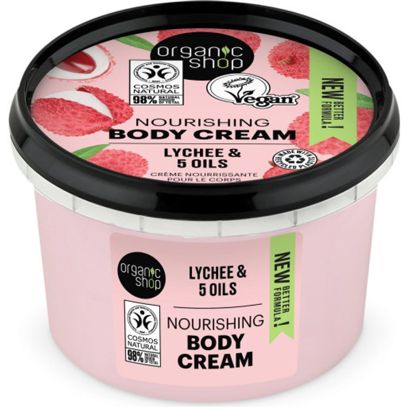 Organic Shop Lychee & 5 Oils Nourishing Body Cream Sweet & fruity body care