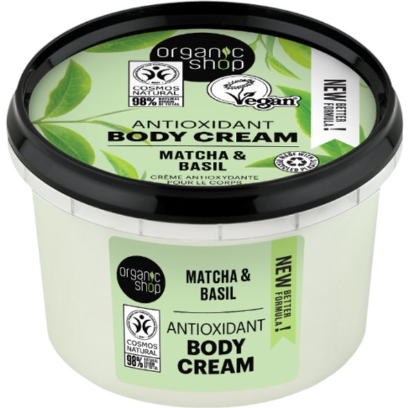 Organic Shop Matcha & Basil Antioxidant Body Cream Refreshing body care for daily use