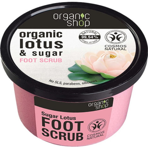 Organic Shop Lotus & Sugar Foot Scrub Natural sugar scrub for silky-soft, well-groomed feet