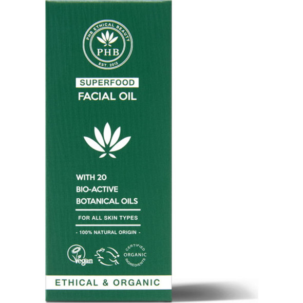 PHB Ethical Beauty Superfood Facial Oil Luxurious care with organic actives