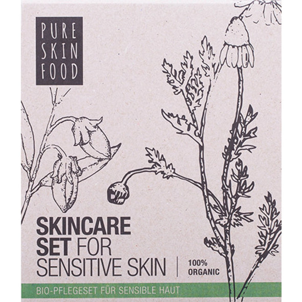 PURE SKIN FOOD Organic Skincare Set for Sensitive Skin Harmonising & nourishing care for sensitive skin