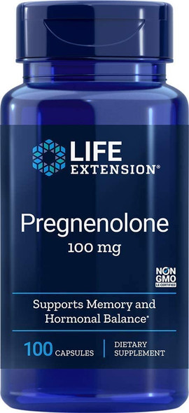 Life Extension Pregnenolone 100 Mg Capsule, 100-Count 3 Pack