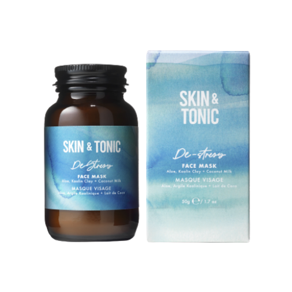 SKIN & TONIC De-Stress Face Mask Soothing face care with white clay & lavender