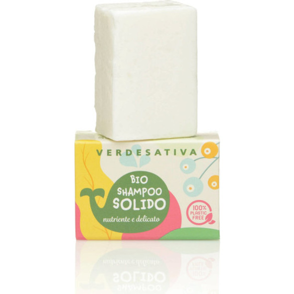 Verdesativa Nourishing Solid Shampoo Mild, eco-friendly cleanser - suitable for sensitive scalp types