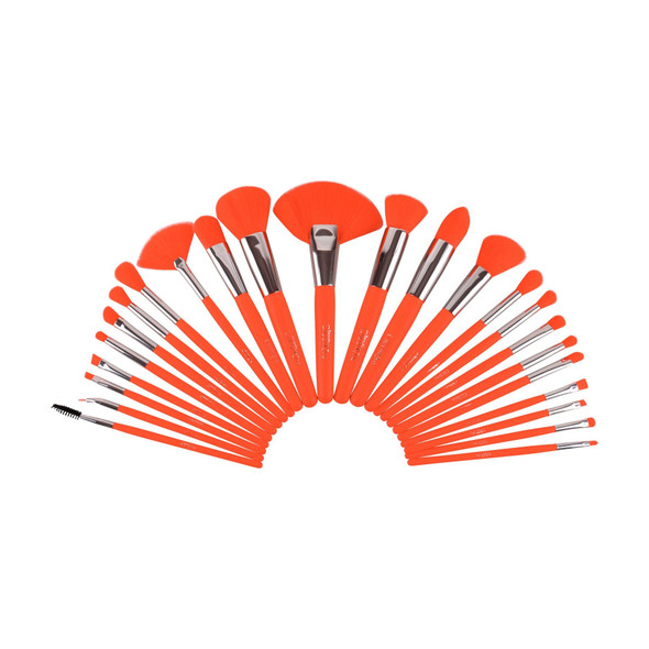 BC-B24NO : The Neon Orange 24 Piece Brush Set 3 PC