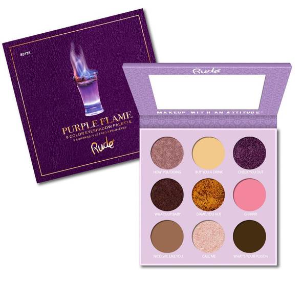 RU-88178 : Cocktail Party 9 Color Eyeshadow Palette - Purple Flame 6 PC