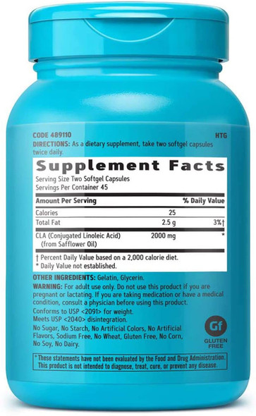 GNC Total Lean CLA, 90 Softgels, Supports Exercise and Muscle Recovery